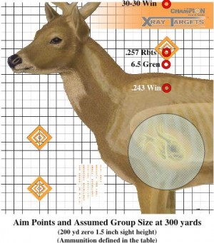Aimpoints at 300 yards needed for several different cartridges when sighted in for 200 yards