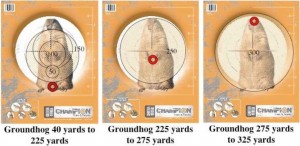 Aimpoints for groundhogs at several ranges