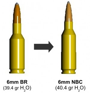 Figure 4. Morphing the 6mm BR keeps the volume while getting the taper needed for reliable feeding and extraction.